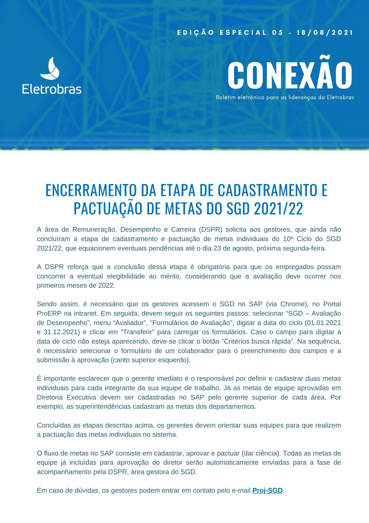 Boletim Conexão — projeto Eletrobras